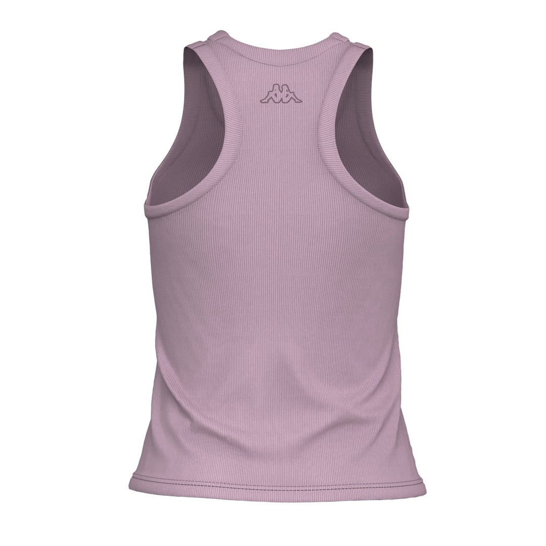Kappa Ibenny women's logo tank top, Pink Nosegay, back view with Omini logo