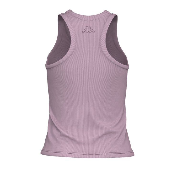 Kappa Ibenny women's logo tank top, Pink Nosegay, back view with Omini logo