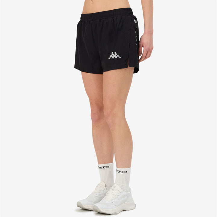 Shorts_WOMAN_ RUN FESAB_Sport Shorts_Black - DressedFrontDouble