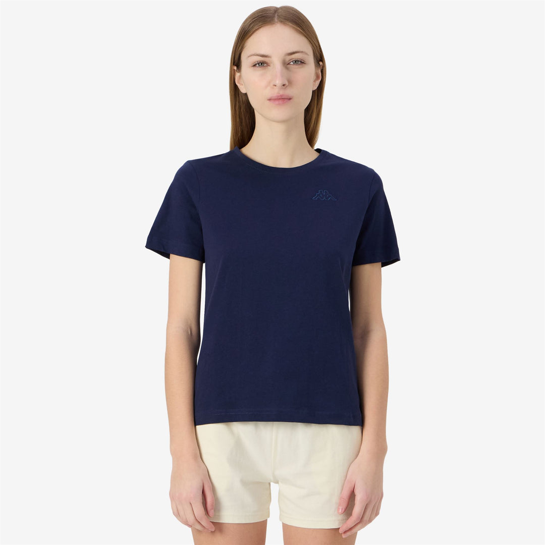 T-Shirts & Top_Woman_  SYLVIE_T-Shirt_Blue Marine - Commercial 5