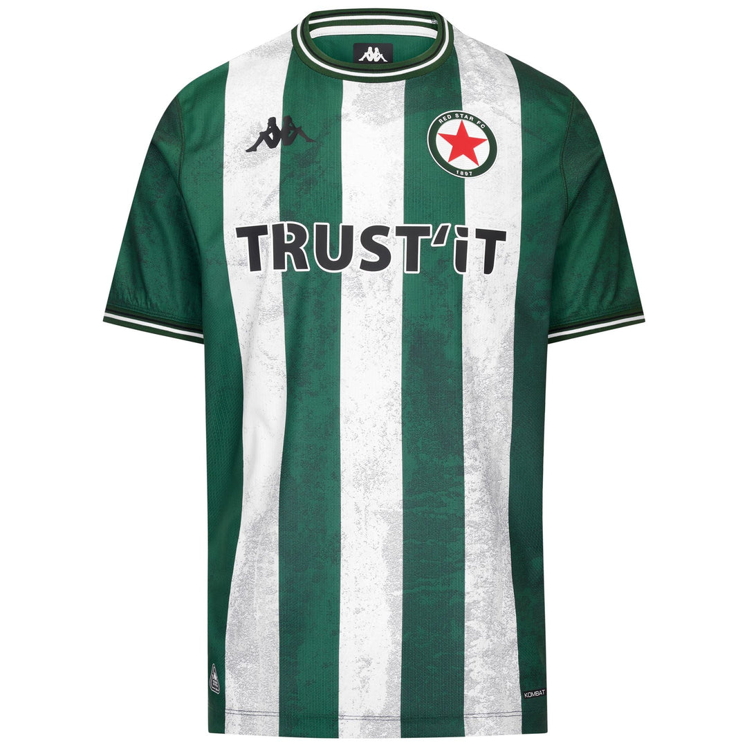 Active Jerseys Man KOMBAT 2026 HOME RED STAR Shirt GREEN FORMAL-WHITE-BLACK-SPONSOR Photo (jpg Rgb)			
