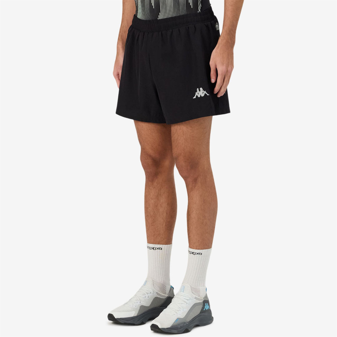 Shorts_MAN_ RUN FESTO_Sport Shorts_Black - DressedFrontDouble