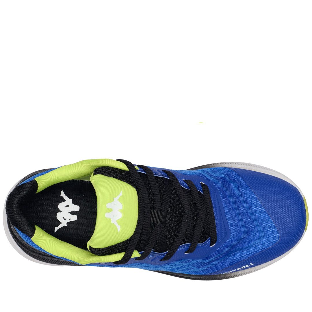 Sport Shoes_UNISEX_KONTROLL_Low Cut_Blue Royal - Green Lime Punch - DressedBack