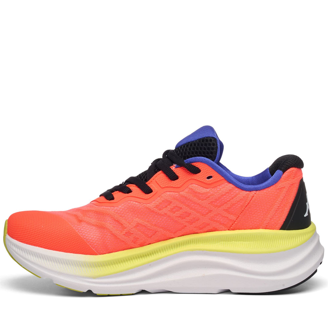 Sport Shoes_UNISEX_KONTROLL_Low Cut_NEON Coral-Black - DressedSide