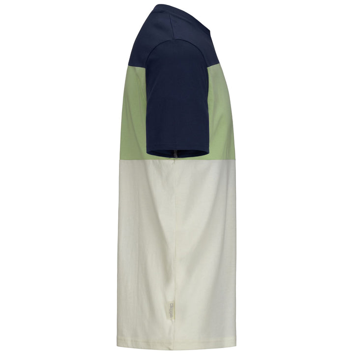 T-Shirts & Top_MAN_ FIZIO_T-Shirt_White Whisper - Green Sage - Blue Marine - DressedFront