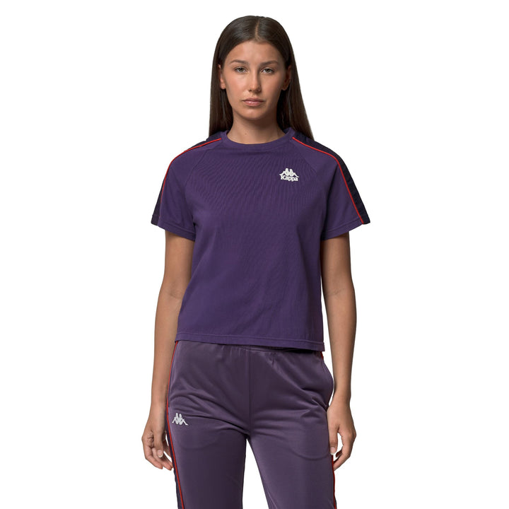 T-Shirts & Top_WOMAN_    ADI_T-Shirt_Violet Anil - Red Md Coral - Commercial 4