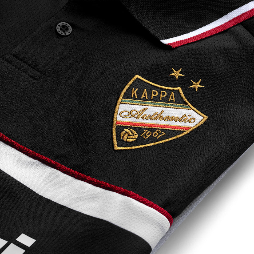 Active Jerseys_MAN_  ONIKA_Polo Shirt_Black - White - Red Racing - DressedSide