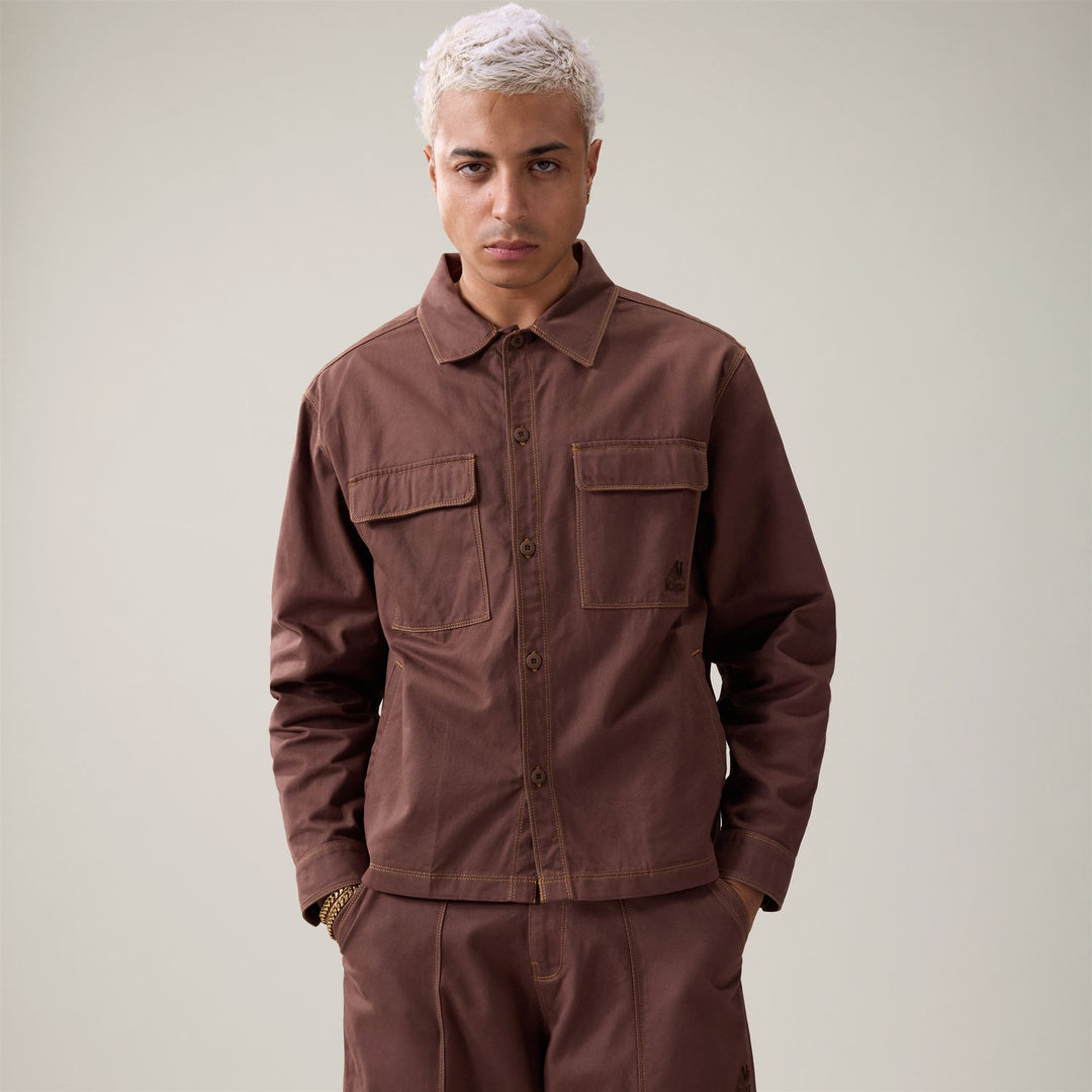 Overshirts_MAN_ OLIVIO_Overshirts_Brown Castagna - Commercial 4