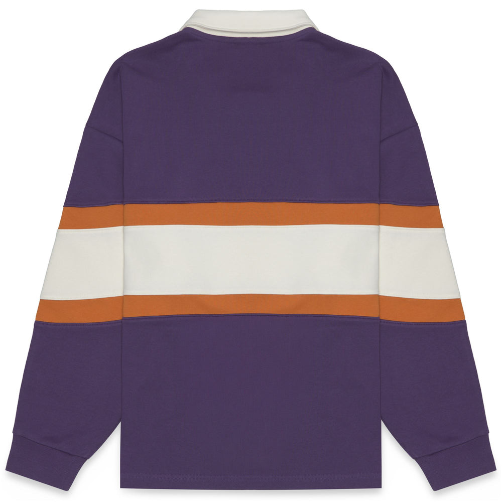 Fleece_MAN_ORSEN_Pull Over_Violet Anil - White Natural - Orange Desert - Commercial 2