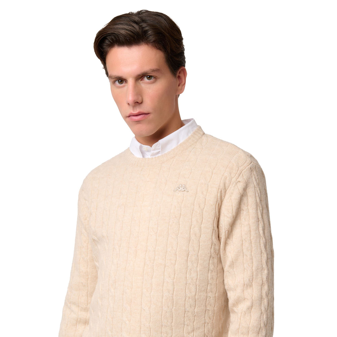Knitwear_Man_HERBIE_Pull Over_Beige Clay - DressedFrontDouble