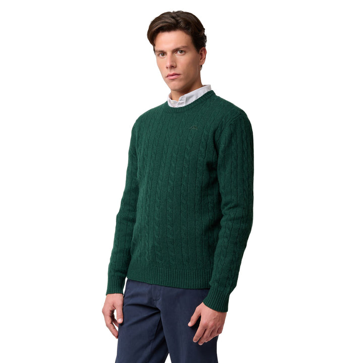 Knitwear_Man_HERBIE_Pull Over_Green June - DressedBack