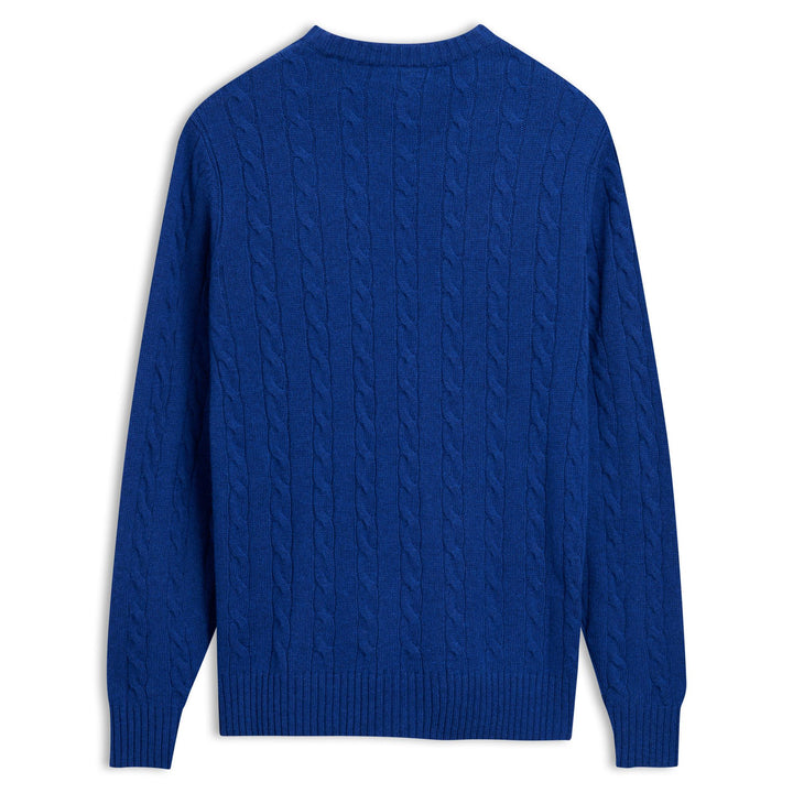 Knitwear_Man_HERBIE_Pull Over_Blue Dk - DressedFront