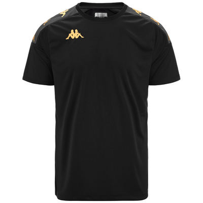 KAPPA4SOCCER black tshirt with gold detail